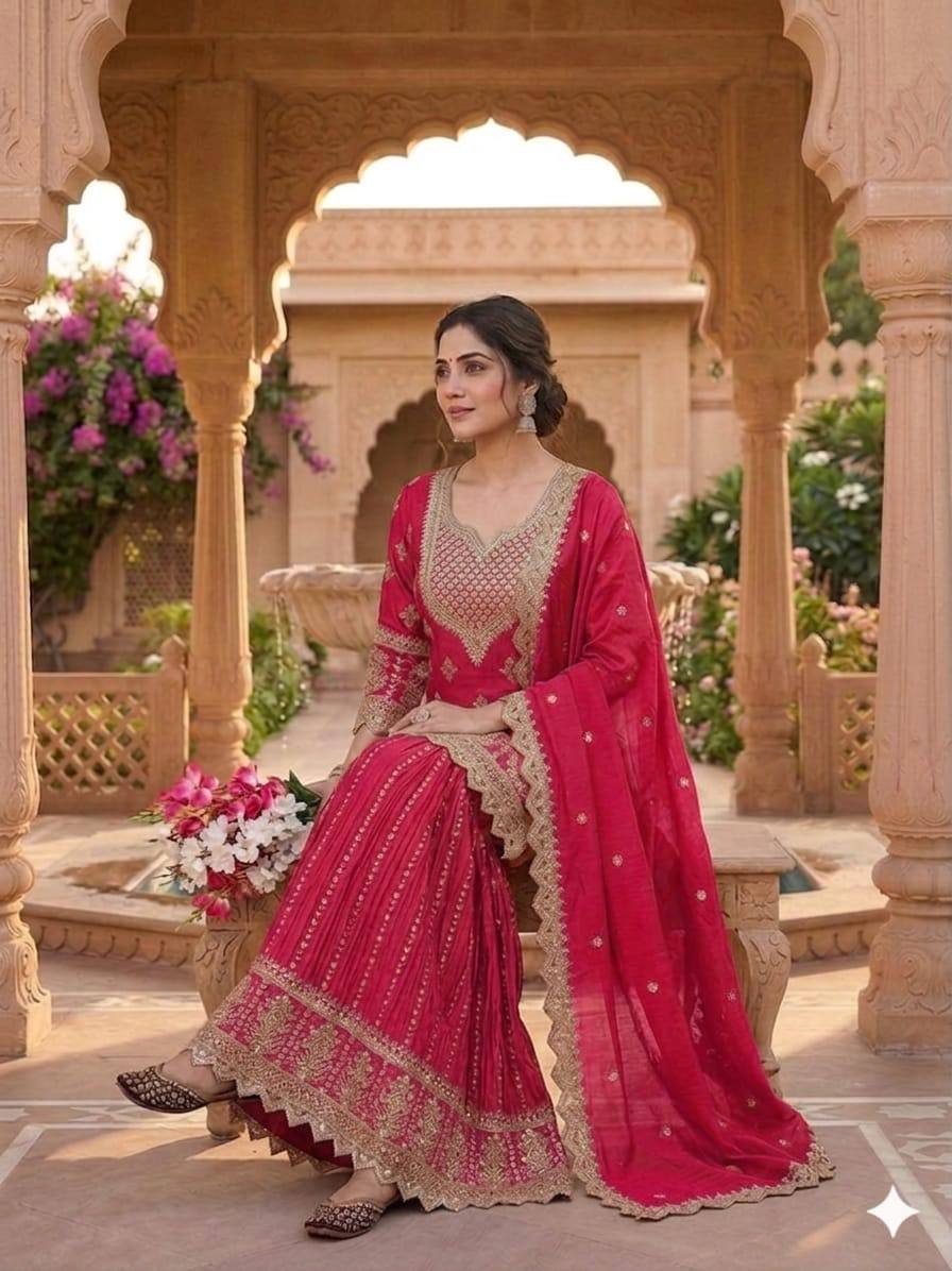 Regal Violet Heritage Embroidered Couture